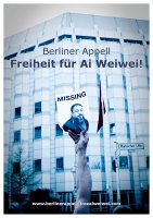 Demonstration: 1001 Stühle für Ai Weiwei, chinesische Botschaft Berlin, 17.04.2011, Foto: Anna Kott.